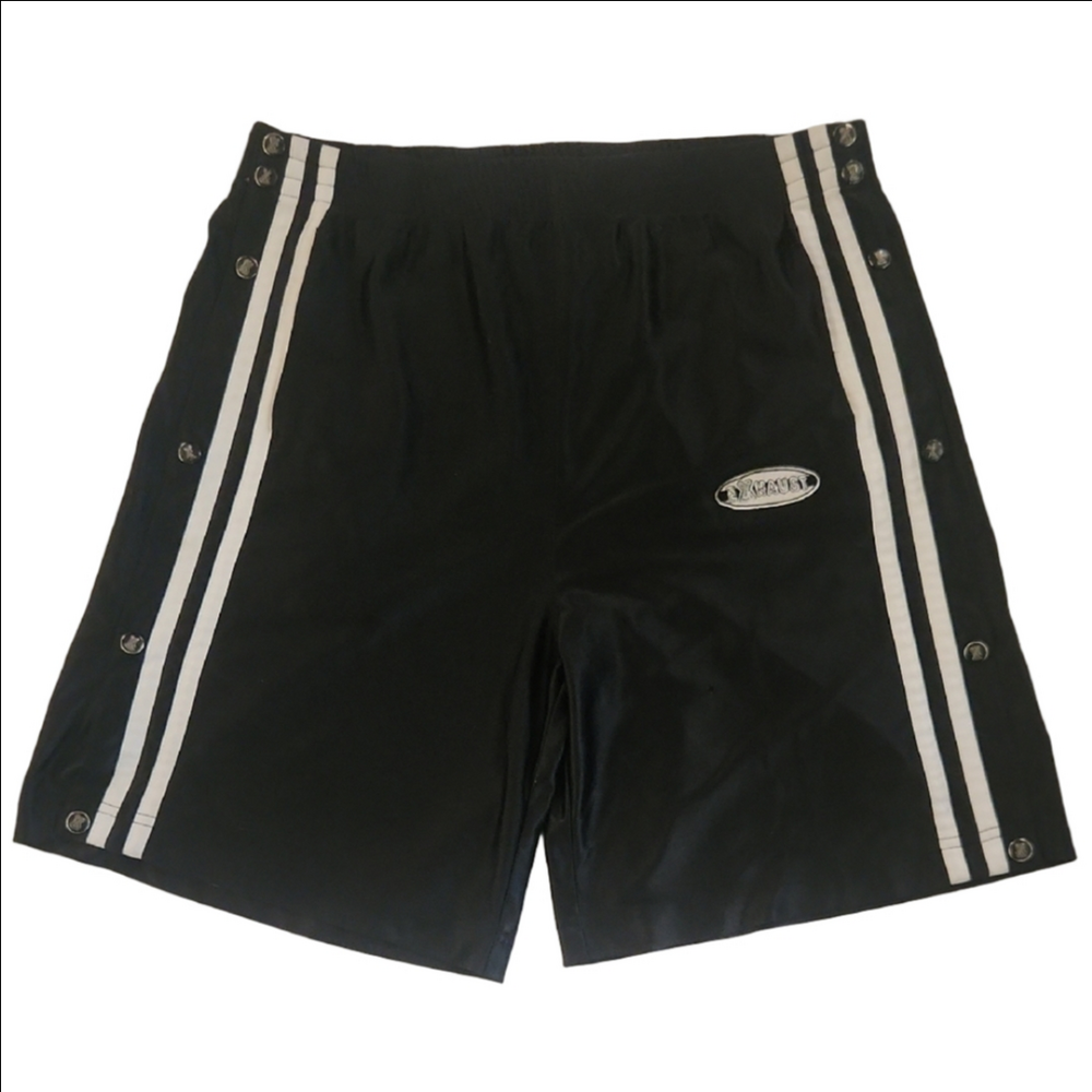 3/$20 Exhaust Black Athletic Shorts With White Stripes
